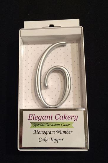 Elegant Cakery. Number 6 Cake Topper - Silver