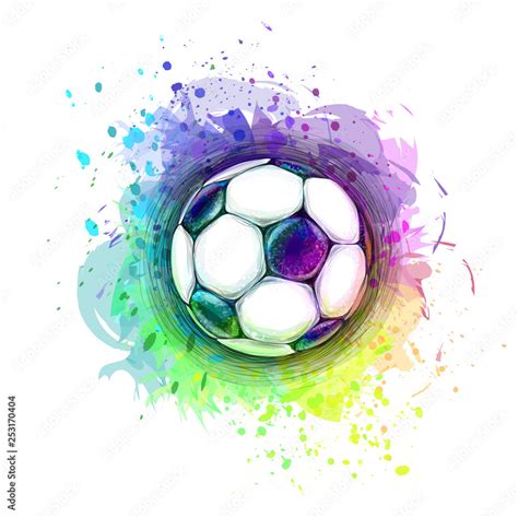 Wallpaper Roll Soccer Football Watercolor Hand Drawn Illustration ...