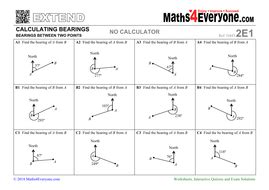 Calculating Bearings (Worksheets with Answers) | Teaching Resources