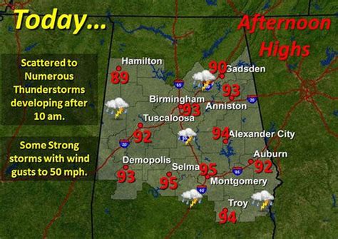 40 percent chance of showers, thunderstorms in Montgomery area Tuesday - al.com