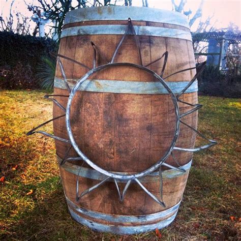 Sun Sculpture From Recycled Wine Barrel Metal Hoops - Large on Etsy, $97.00 | Wine barrel rings ...