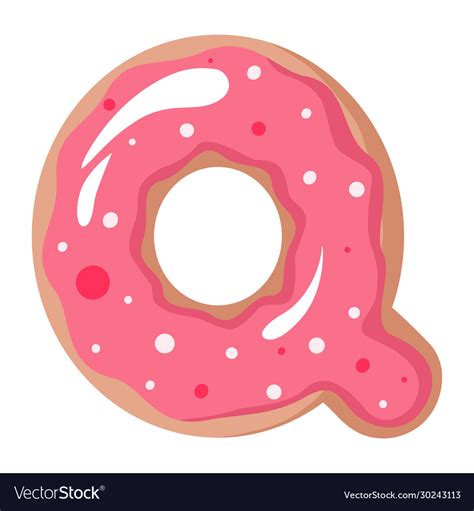 Letter donut alphabet on white Royalty Free Vector Image