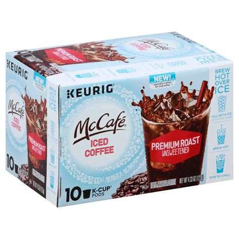 McCafe Keurig Ice Coffee Premium Roast Unsweetened Single Serve Coffee ...