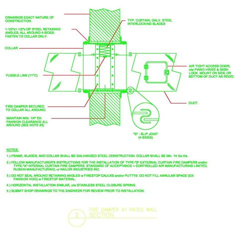 FIRE DAMPER SECTION - CAD Files, DWG files, Plans and Details