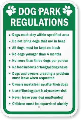 Playground Sign - Dog Park Rules Sign, SKU: K-5258