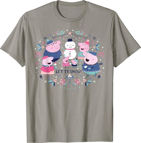 Peppa Pig Snowman Circle T-Shirt: Amazon.co.uk: Clothing