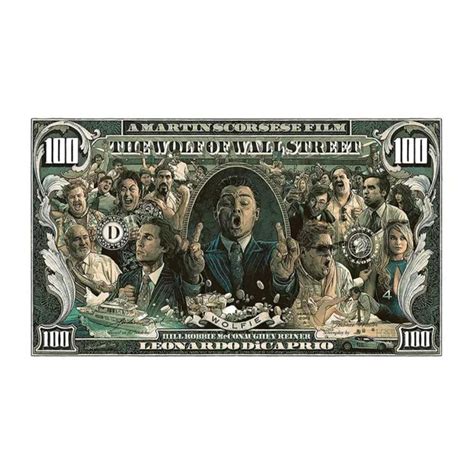 100 Dollar Bill Graffiti Painting Wolf of Wall Street Movie Scenes Painting on Canvas