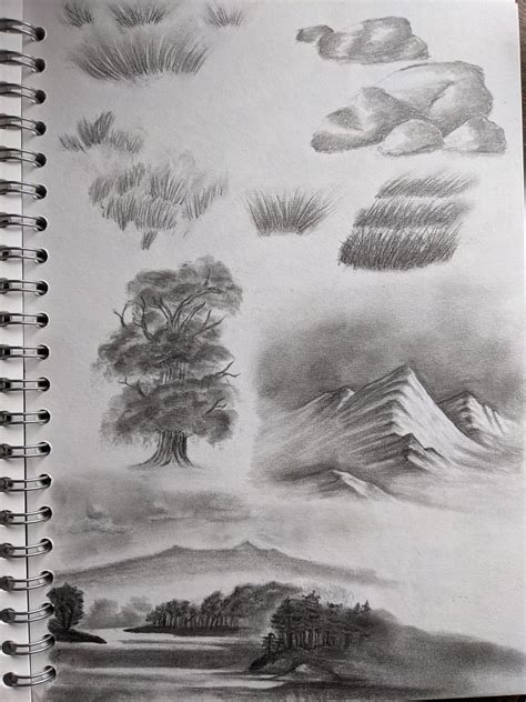 Simple practice of nature scenes : r/Sketch