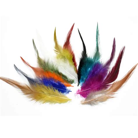 100pcs Chicken Feather mix color feathers Beautiful feather for Craft Sewing Costume Millinery ...