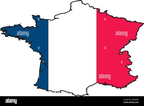 Illustration Vector of a Map and Flag from France Stock Vector Image ...