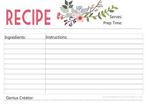 Enjoy A Free Printable Recipe Card Designed ,with Love, inside 4X6 Photo Card Template Free ...