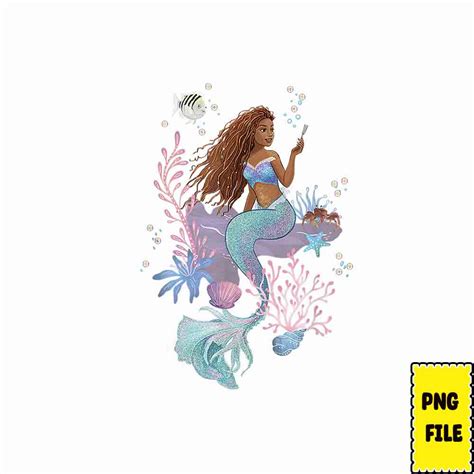 Little Mermaid Png Bundle, Black little Mermaid png, waterco - Inspire Uplift