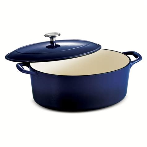 Tramontina Gourmet 7 qt. Oval Porcelain-Enameled Cast Iron Dutch Oven ...