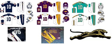 Uniforms/logos for 1995 expansion teams, Baltimore Bombers, St. Louis Stallions & Jacksonville ...