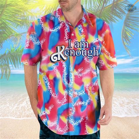 Ken Hawaiian Shirt And Shorts Barbie Movie I Am Kenough Ken Ryan Gosling Rainbow Aloha Shirt I ...