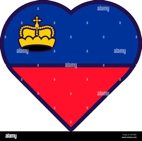 Patriot heart in national Liechtenstein flag colors. Festive element ...