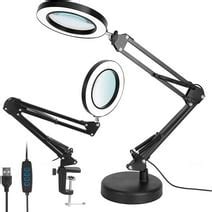 OhhGo 10X Magnifying Glass Desk Lamp Magnifying Glass LED Magnifying Lamp with 3 Color Modes ...