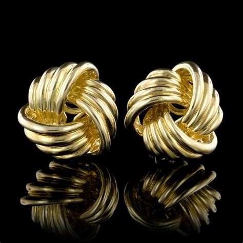 Tiffany and Co. 18 Karat Yellow Gold Love Knot Earrings at 1stDibs ...