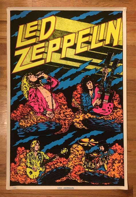 1980's Retro Led Zeppelin Felt Black Light Poster | Black light posters ...