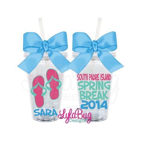 Spring Break Flip Flops Personalized Acrylic Tumbler