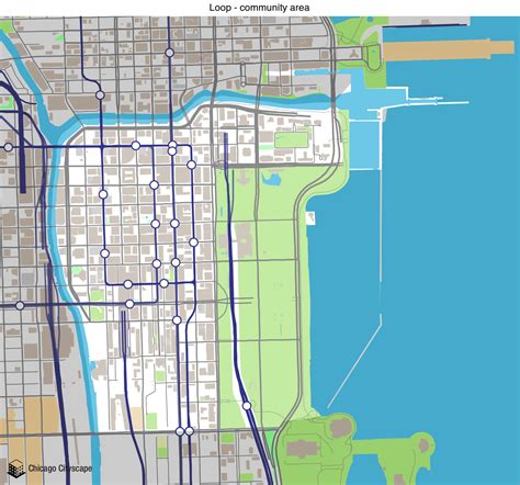 Chicago Cityscape - Map of building projects, properties, and businesses in Loop - Community Area