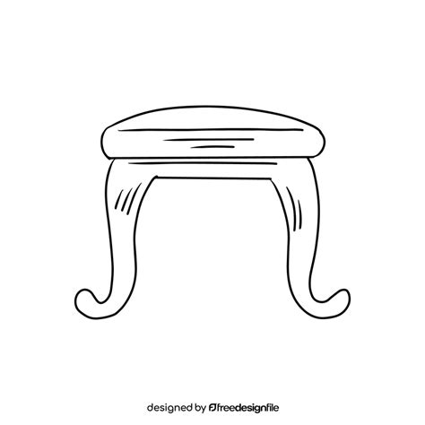 Vintage stool illustration black and white clipart free download