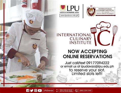 LPU Davao International Culinary Institute Online Reservation | Lyceum of the Philippines - Davao