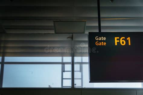 Airport Boarding Gate Sign stock image. Image of assign - 1143845