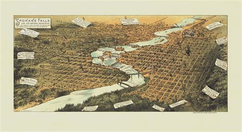 Spokane Falls Washington 1890 - Kroll Antique Maps