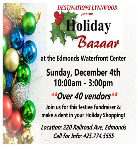 Dec 4 | Holiday Bazaar at the Edmonds Waterfront Center | Edmonds, WA Patch