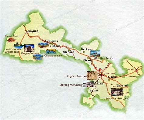 Gansu Map-China Silk Road Travel