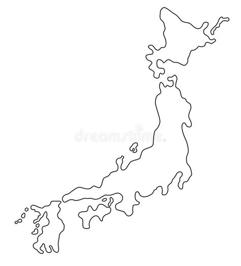 Japan Map Outline Vector Illustration Stock Vector - Illustration of ...