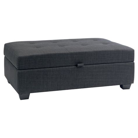 Hayneedle Dark Grey Ottoman | Ottoman avec rangement, Pouf rangement ...