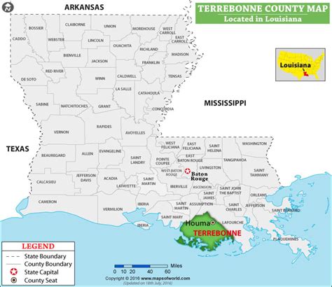 Terrebonne Parish Map, Louisiana