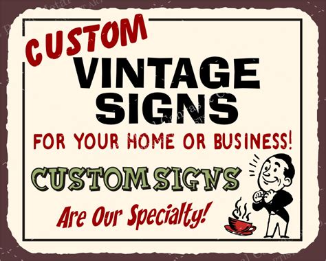 Custom Vintage Metal Retro Tin Sign - Paper Metal Canvas