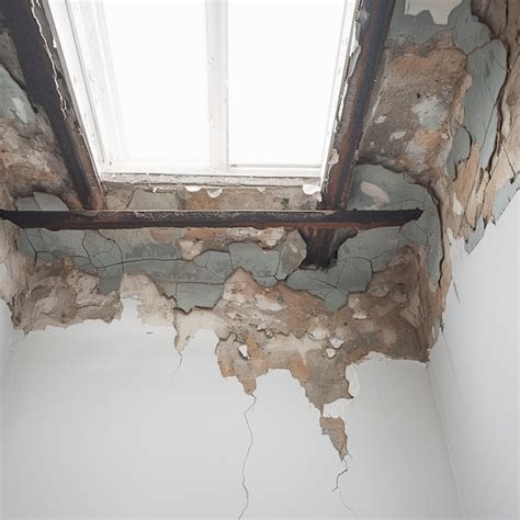 Premium Photo | Interior of old building water damage causes cracked ...