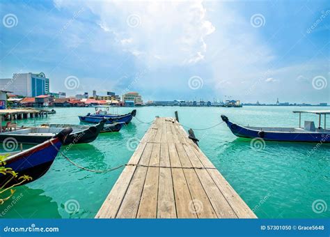 Boats at the Chew Jetty Which is One of the UNESCO World Heritage Site in Penang. Editorial ...