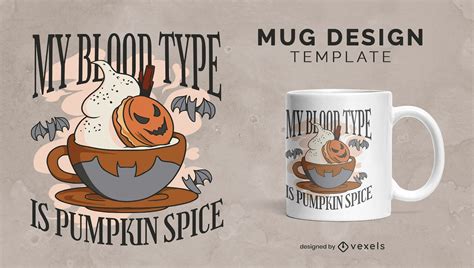 Pumpkin Spice Halloween Mug Design Vector Download