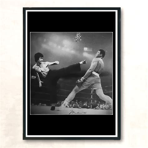 Bruce Lee Vs Muhammad Ali Vintage Wall Poster - Aestheticlux.com