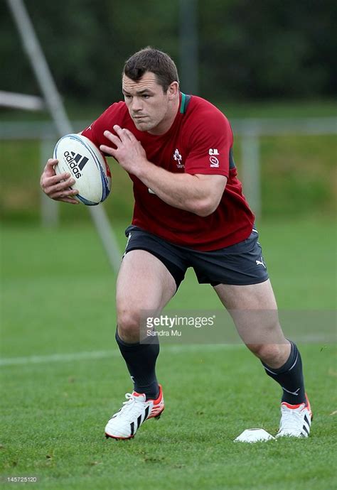 Cian Healy of Ireland runs the ball during the Ireland team training ...