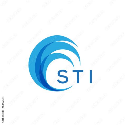 STI letter logo. STI blue image on white background. STI Monogram logo ...