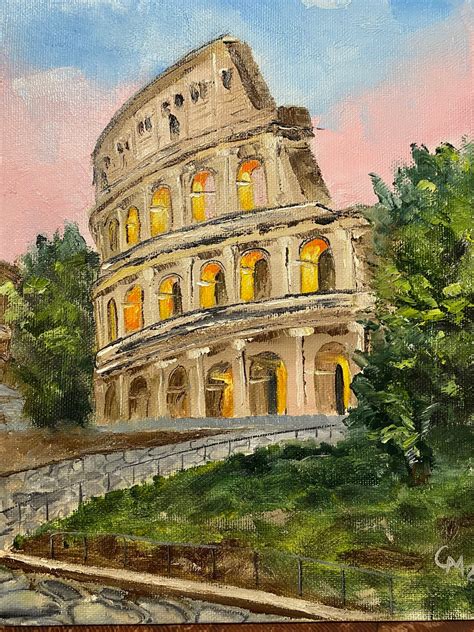 Roman Colosseum Painting Original Italy Art Canvas Roman | Etsy