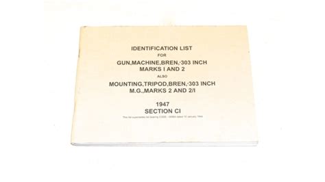 Bren Gun Parts Identification List - MJL Militaria