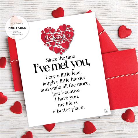 Printable Valentine's Day Letter, Love Letter, Valentines Anniversary Card for Husband Wife ...