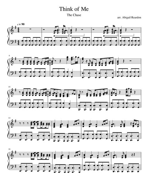 Think of Me Sheet music for Piano (Solo) | Musescore.com