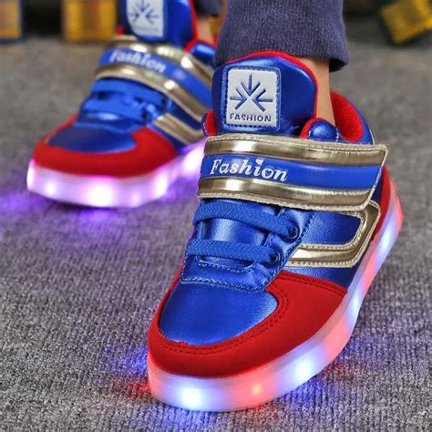 Glowing sneakers Luminous children Boys led Shoes USB rechargeable for ...