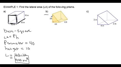 Lateral area and surface area of prisms - YouTube