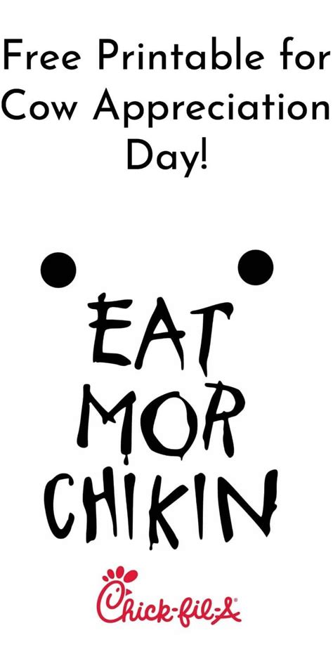 Free Printable 'Eat Mor Chikin' Sign