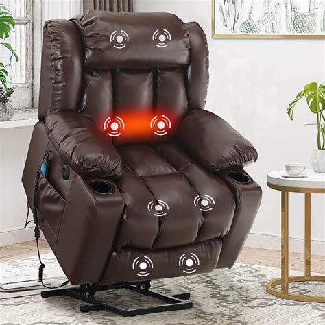 Red Barrel Studio® Faux Leather Power Reclining Heated Massage Chair & Reviews | Wayfair