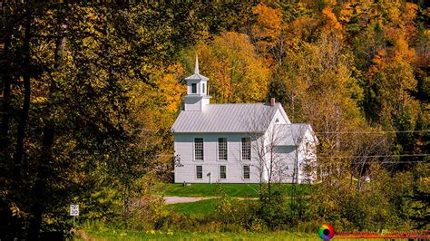 New England Photography - Autumn at the Calais Town Hall in Calais Vermont.